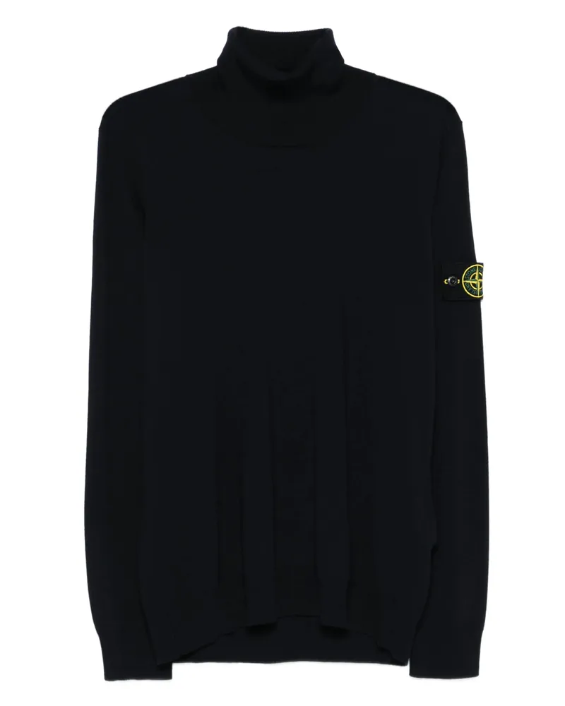 Stone Island Crew-neck Logo-patch Sweater Blue