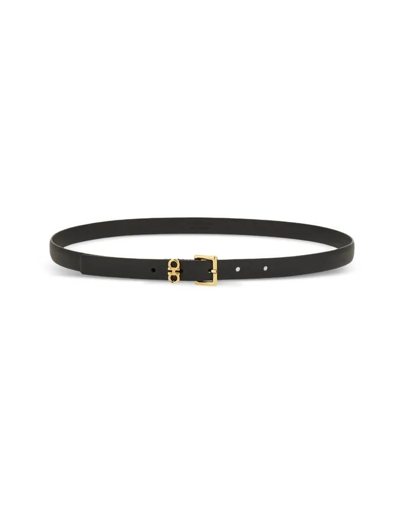 Ferragamo Gancini Leather Belt Black