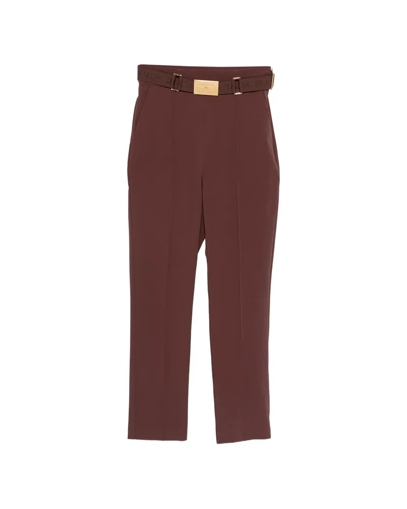 Elisabetta Franchi Belted Trousers Brown