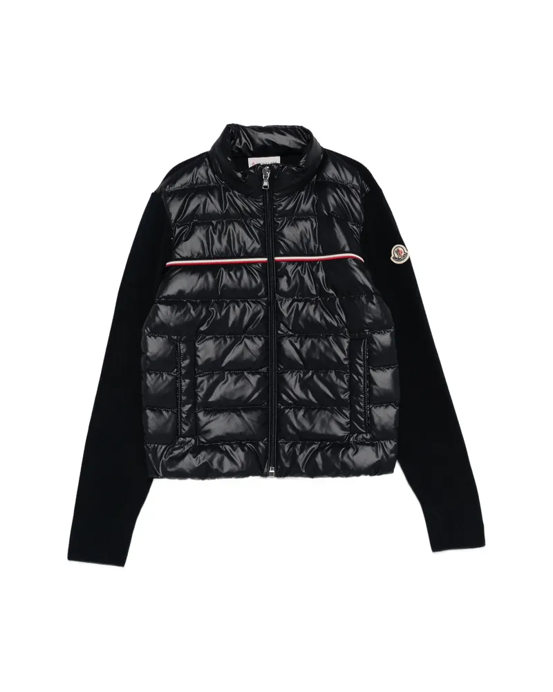 Moncler Padded Stripe Cardigan Blue