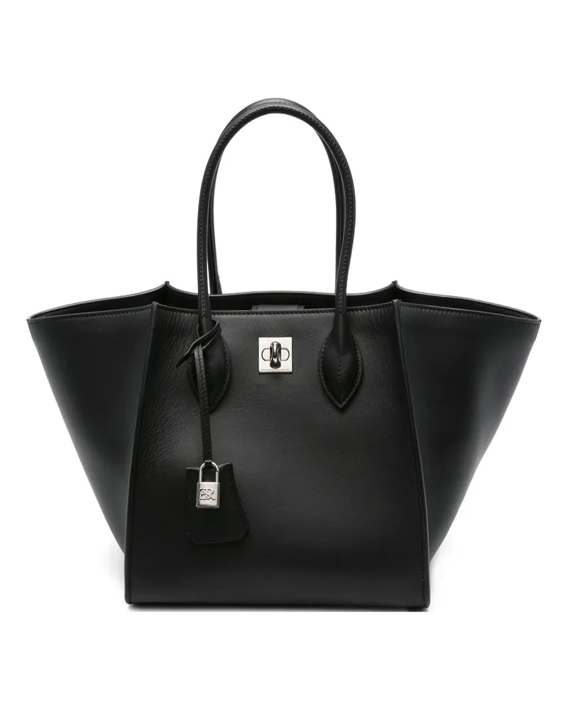 Ermanno Scervino Maggie Turn-lock Leather Tote Bag Black