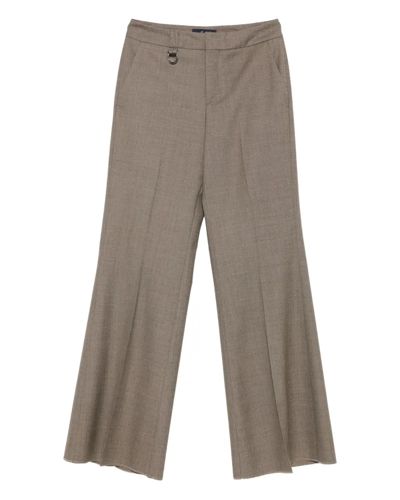 Seafarer Ring-detail Flared Trousers Brown