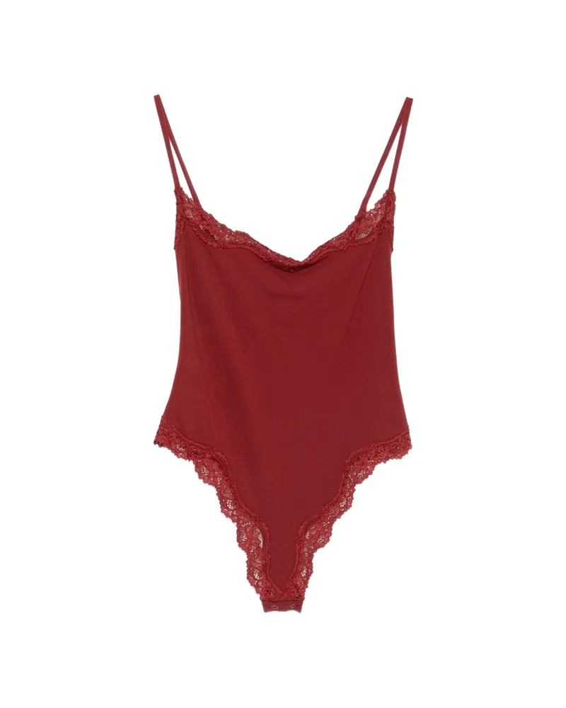SKIMS Lace-trim Bodysuit Red