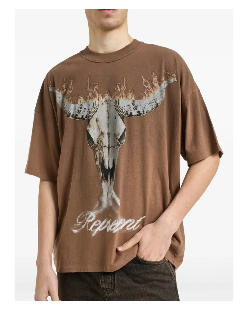 REPRESENT Graphic T-shirt Brown