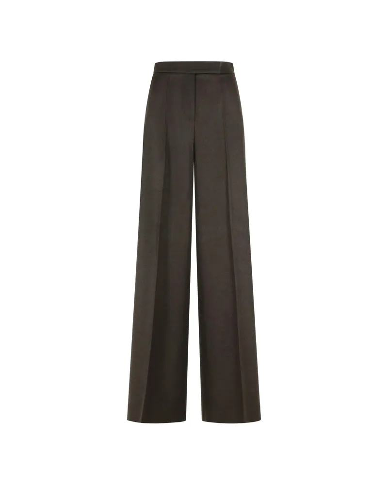 Max Mara Pleated Wide-leg Trousers Brown