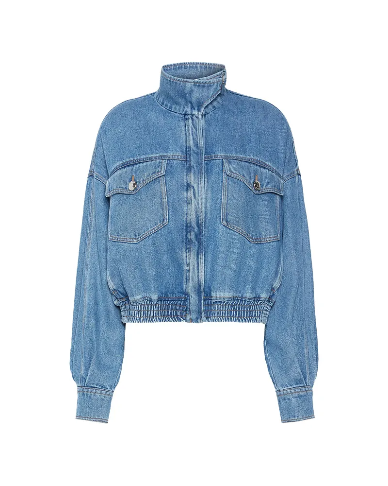 SPORTMAX Elasticated-waist Denim Jacket Blue
