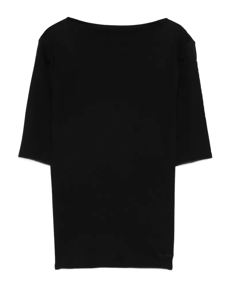 Calvin Klein Boat-neck Short-sleeve Top Black