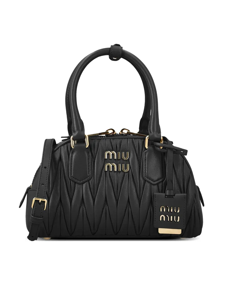 Miu Miu Matelassé Leather Tote Bag Black