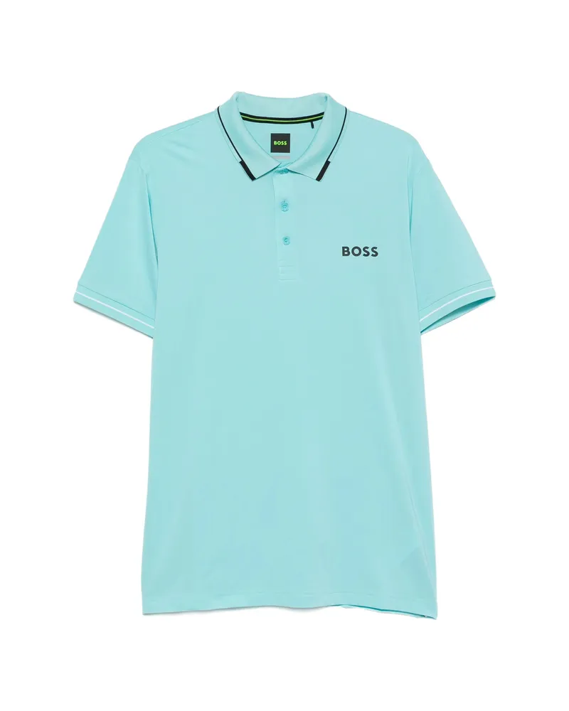 HUGO BOSS Logo-print Polo Shirt Blue