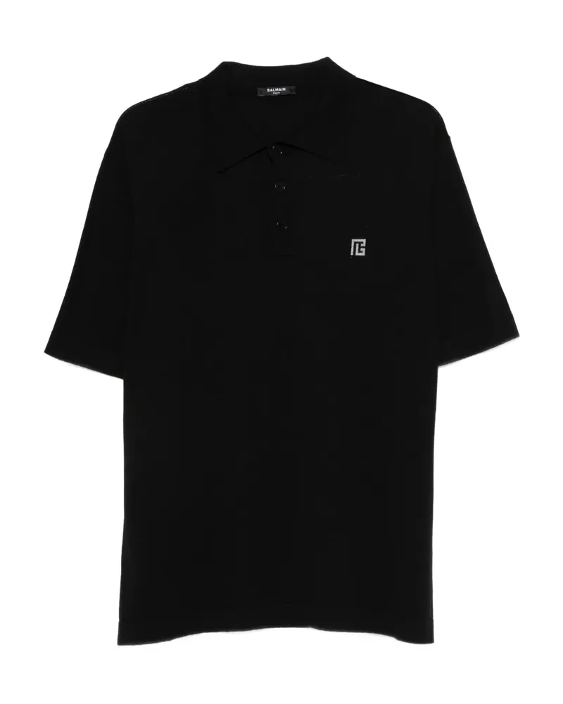 Balmain Logo-detail Polo Shirt Black