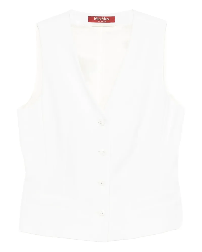 Max Mara V-Neck Button Vest Neutrals
