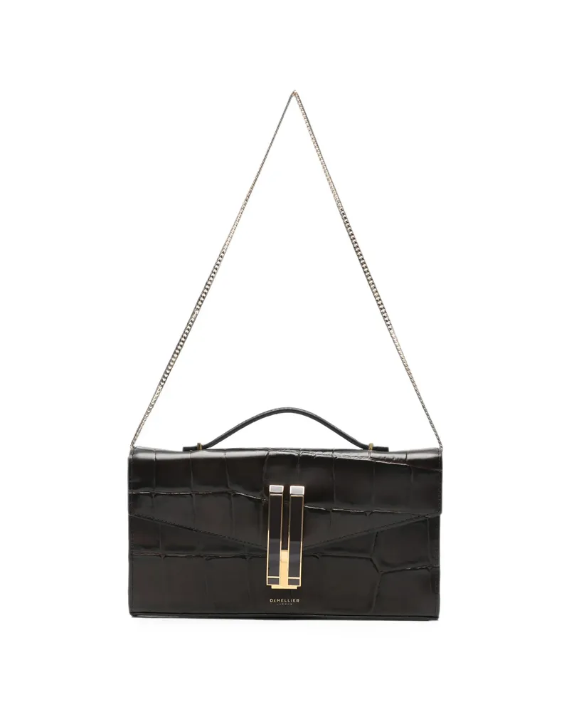 DeMELLIER Large Vancouver Croc-effect Clutch Bag Brown