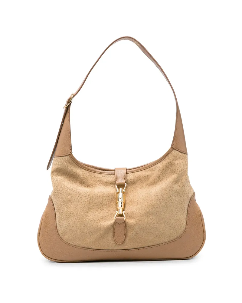 Gucci Jackie 196 Panelled Shoulder Bag Neutrals