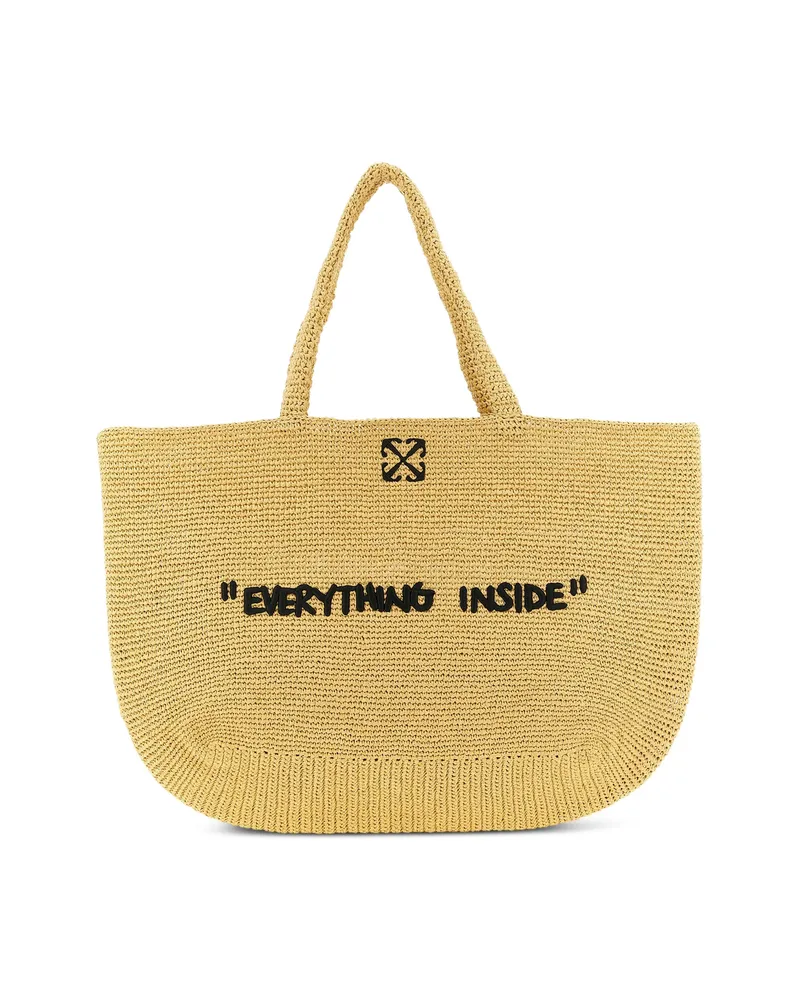 OFF-WHITE Jitney Embroidered Tote Bag Neutrals