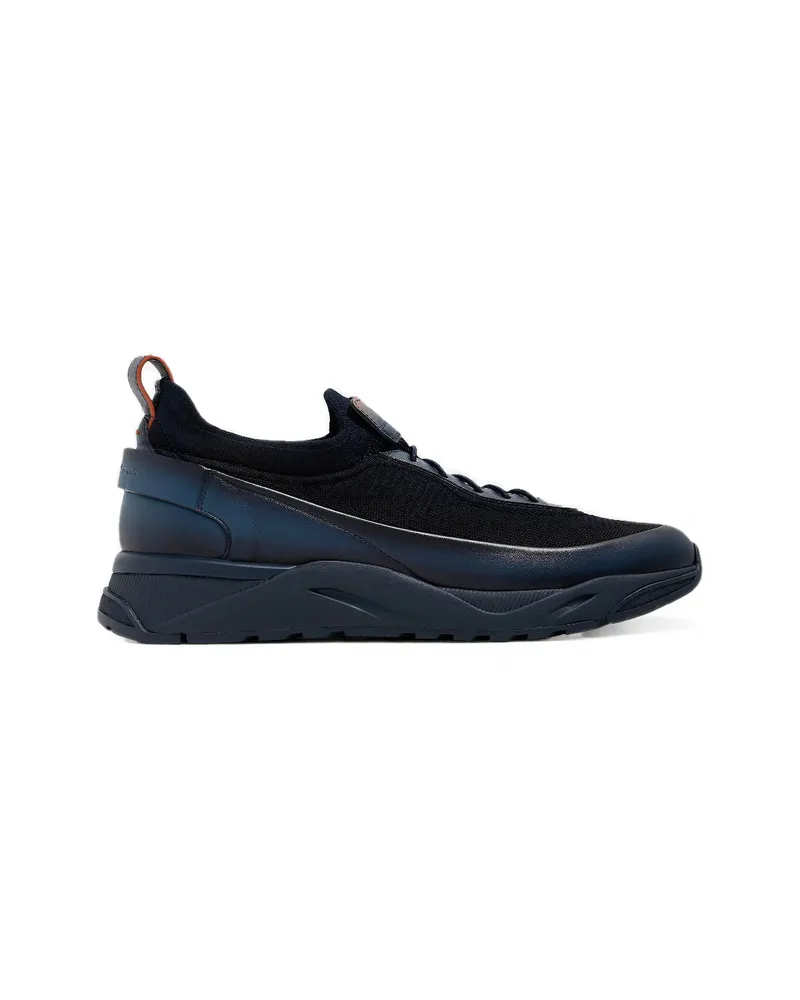 Santoni Low-top Panelled Sneakers Blue