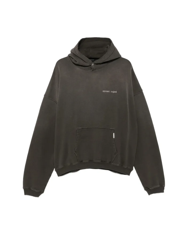 REPRESENT Logo-print Hoodie Grey