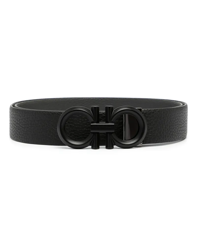 Ferragamo Reversible And Adjustable Gancini Belt Black