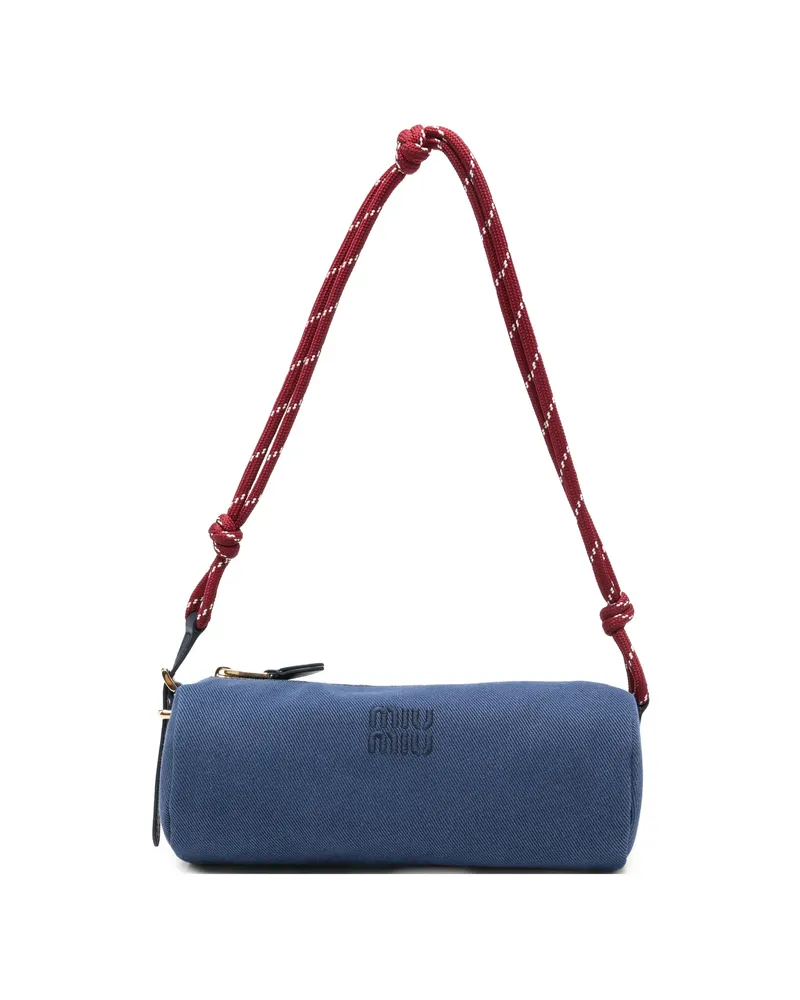 Miu Miu Gabardine Rope-strap Shoulder Bag Blue