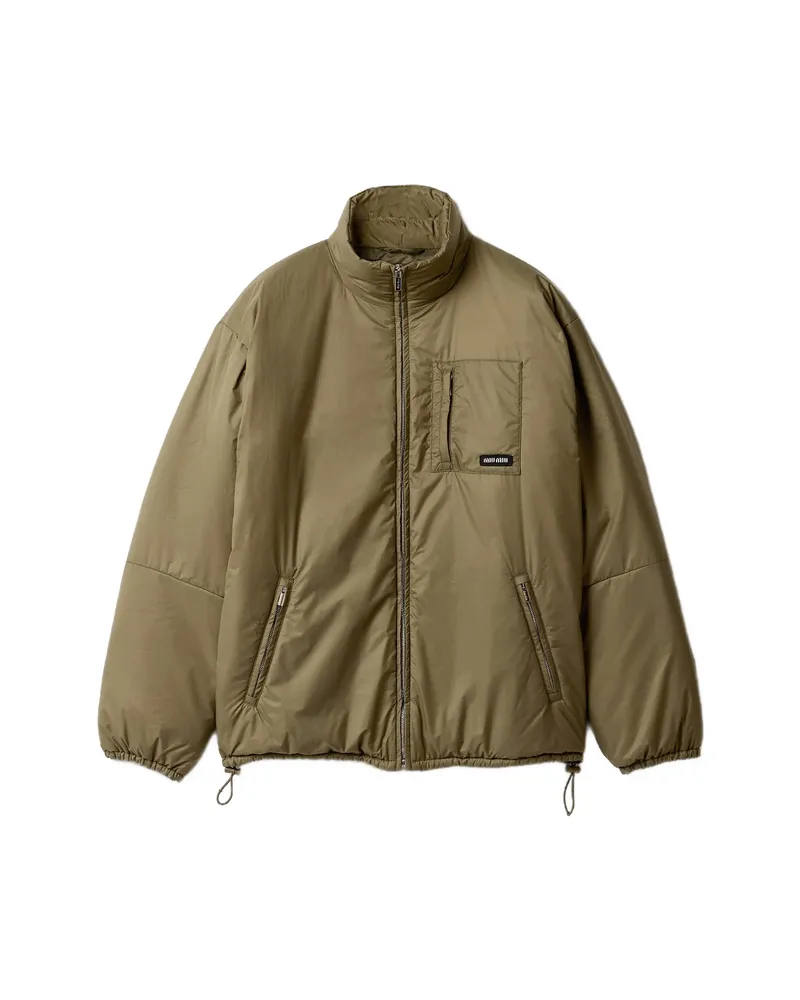 Miu Miu Medium-weight Ripstop Down Jacket Green
