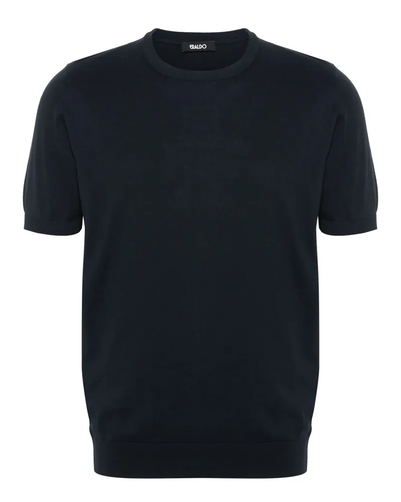ERALDO Knitted Cotton T-shirt Blue
