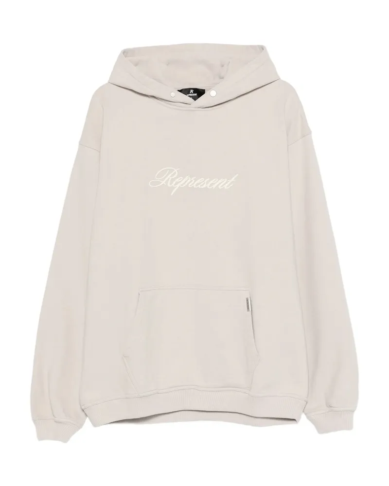REPRESENT Script Logo Hoodie Grey