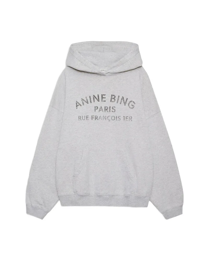 Anine Bing Harvey Sweatshirt Paris Stencil - Heather Grey Grey