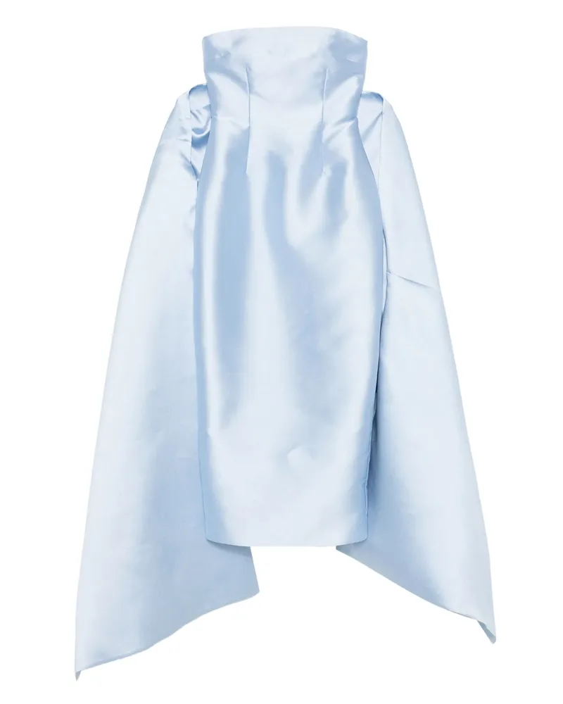 Solace London Renee Strapless Midi Dress Blue