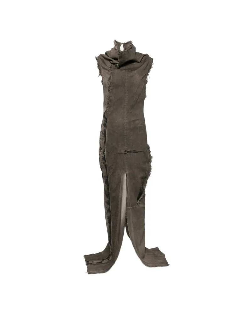 DRKSHDW by Rick Owens Distressed Panelled Dress Grey