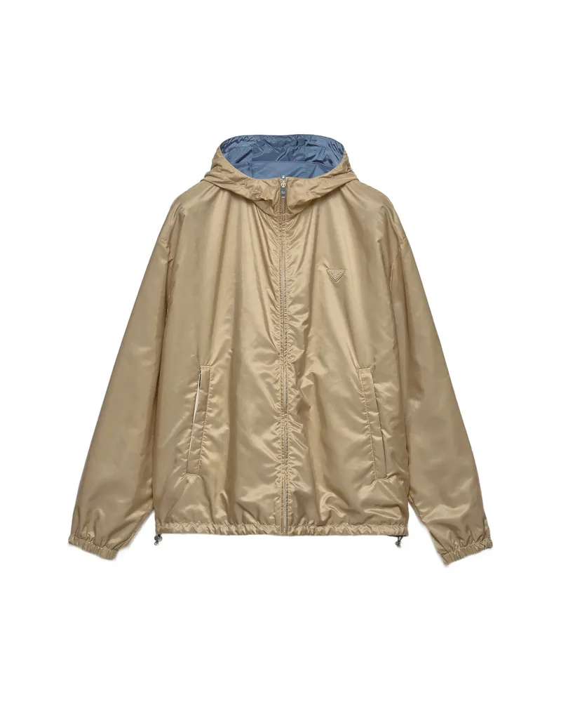 Prada Reversible Logo-plaque Jacket Neutrals