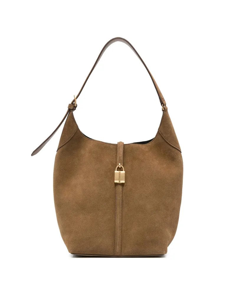DeMELLIER Small Siena Lock-detail Bucket Bag Brown