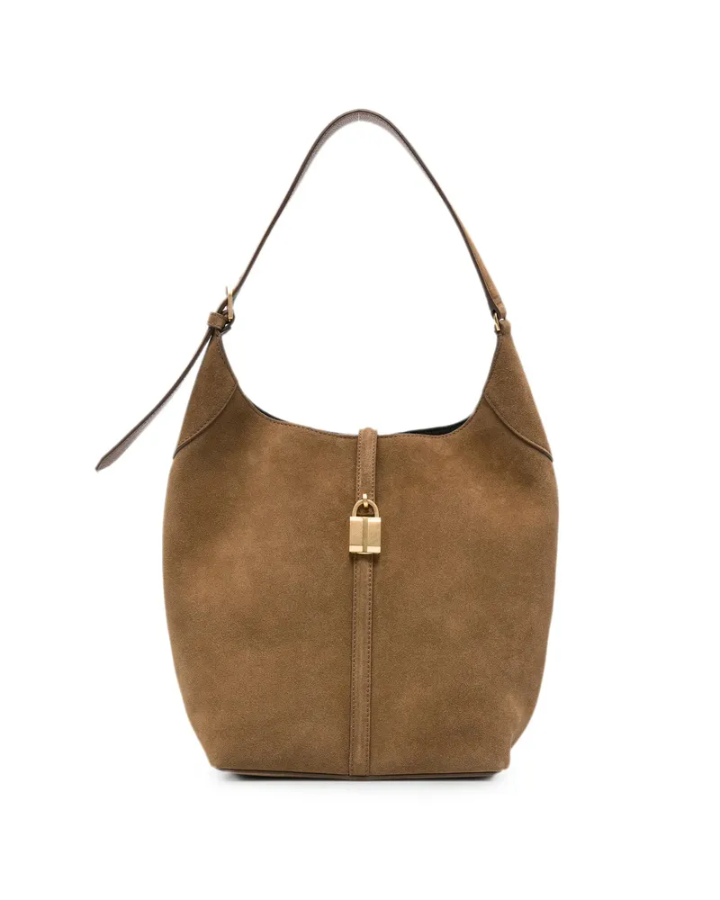 DeMELLIER Small Siena Lock-detail Bucket Bag Brown