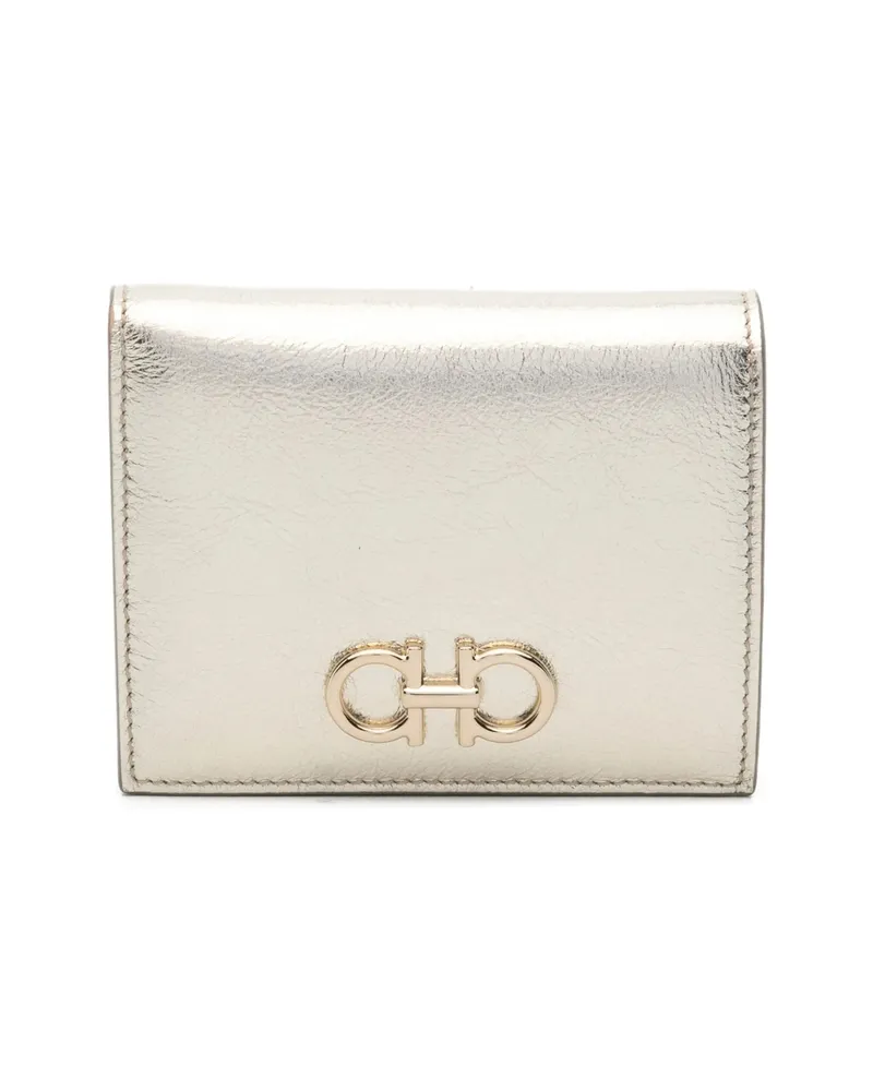 Ferragamo Gancini Buckle Compact Wallet Gold