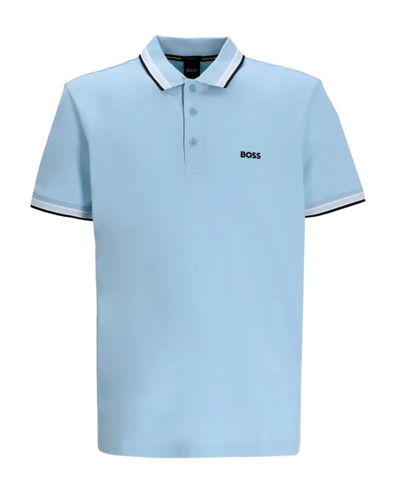 HUGO BOSS Logo-embroidered Polo Shirt Blue