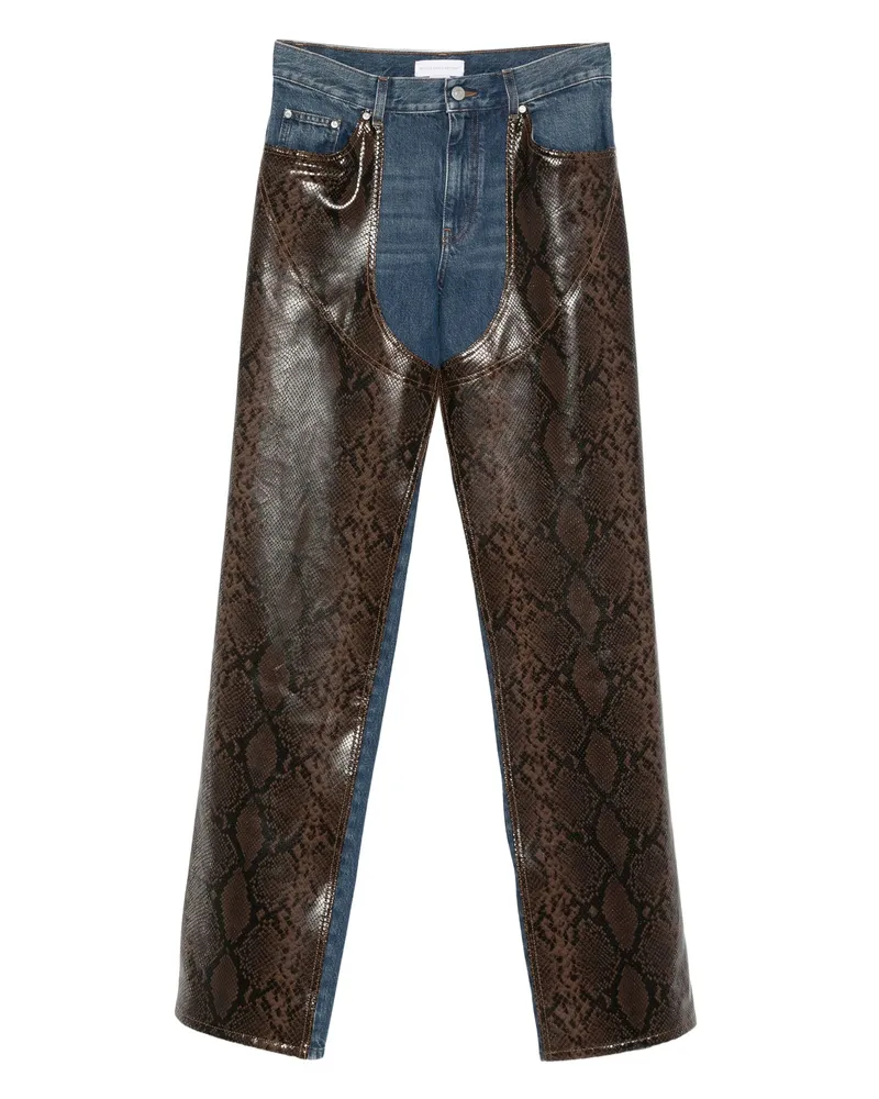 Stella McCartney Snakeskin-panel Jeans Blue