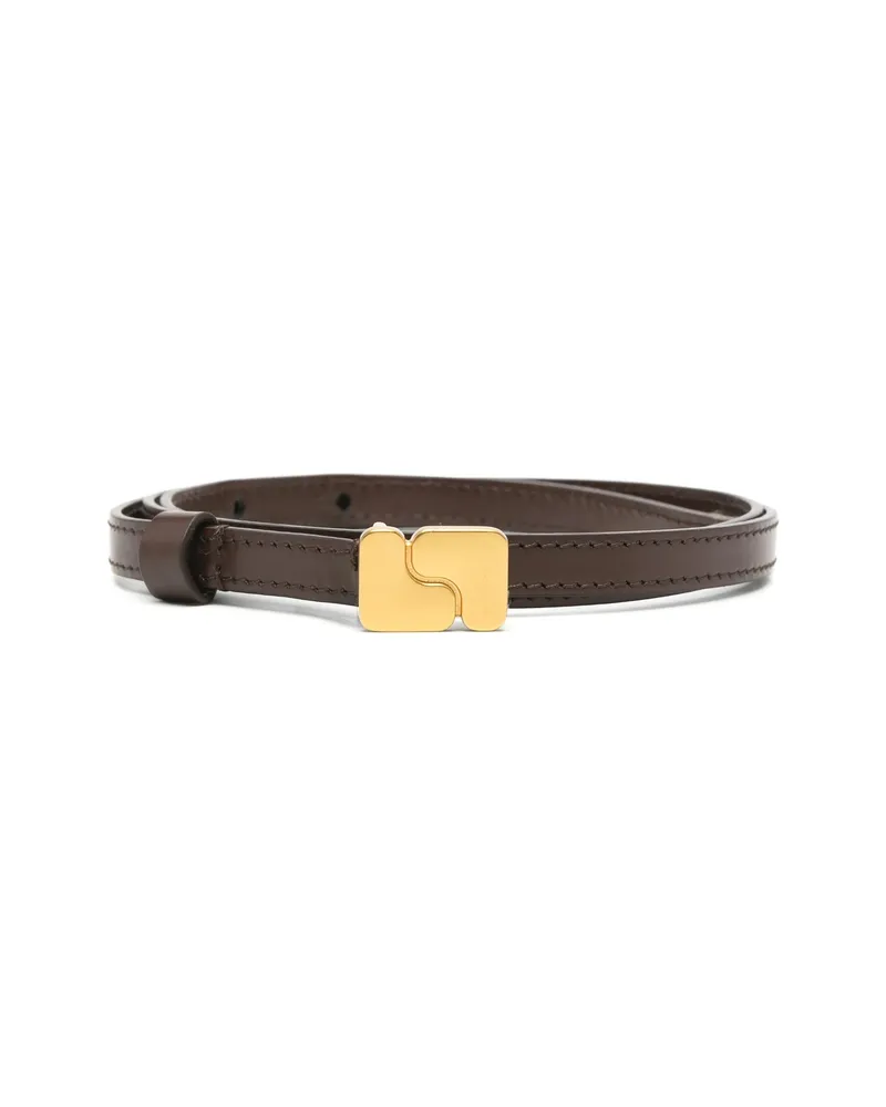 Soeur Logo-buckle Leather Belt Brown