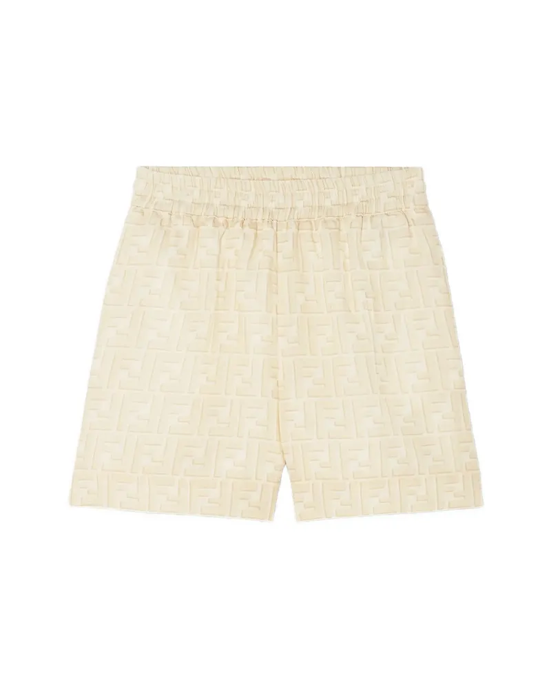 Fendi FF-logo Jacquard Shorts Neutrals