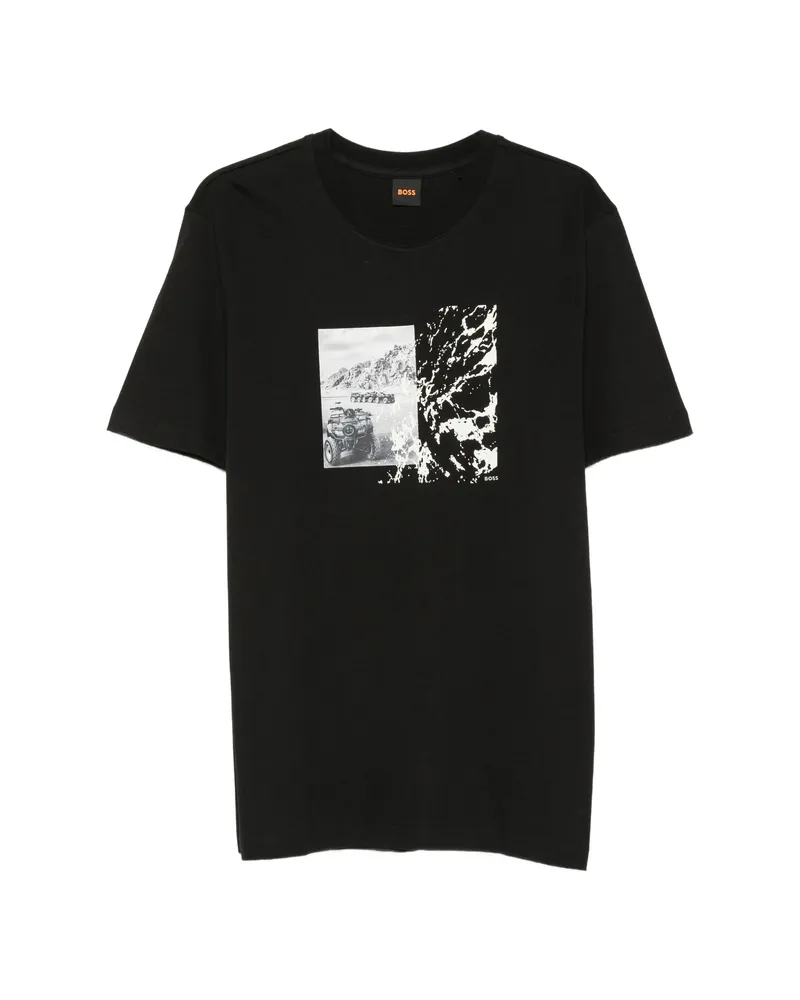 HUGO BOSS Graphic-print Short-sleeve T-shirt Black
