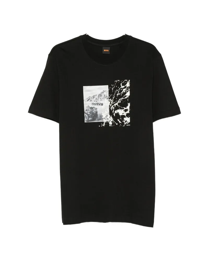 HUGO BOSS Graphic-print Short-sleeve T-shirt Black