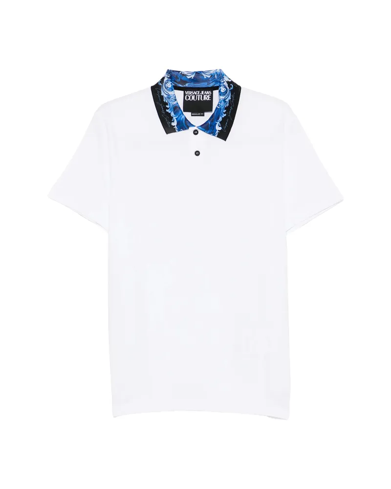 Versace Jeans Floral-print Polo Shirt White