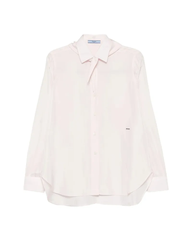 Prada Logo-embroidered Shirt Pink