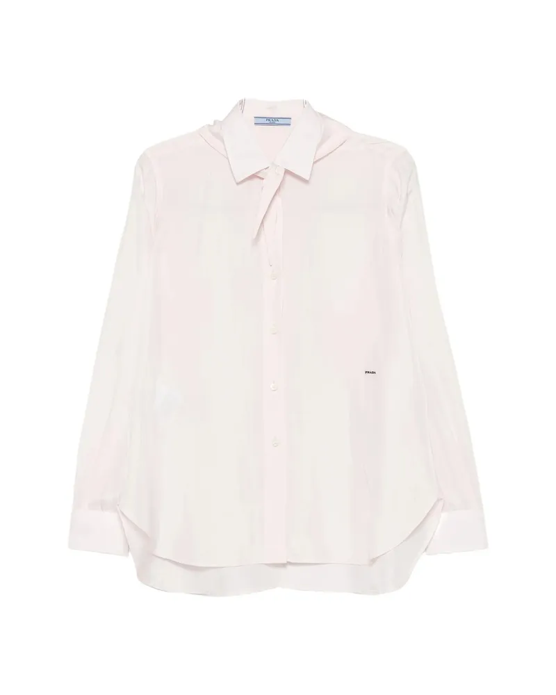 Prada Logo-embroidered Shirt Pink