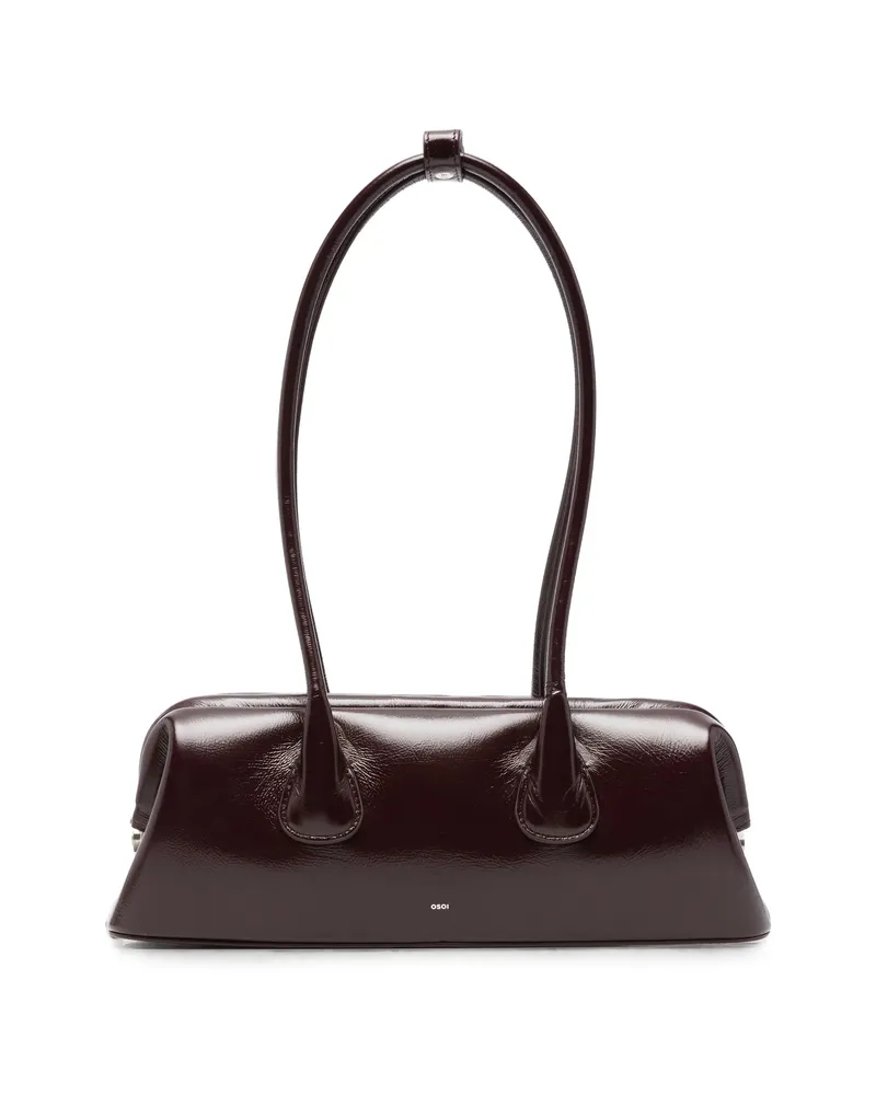 OSOI Mini Boat Wide Leather Shoulder Bag Red