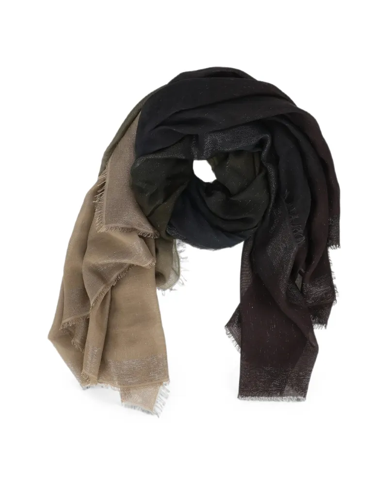 Faliero Sarti Diamante Frayed Scarf Brown