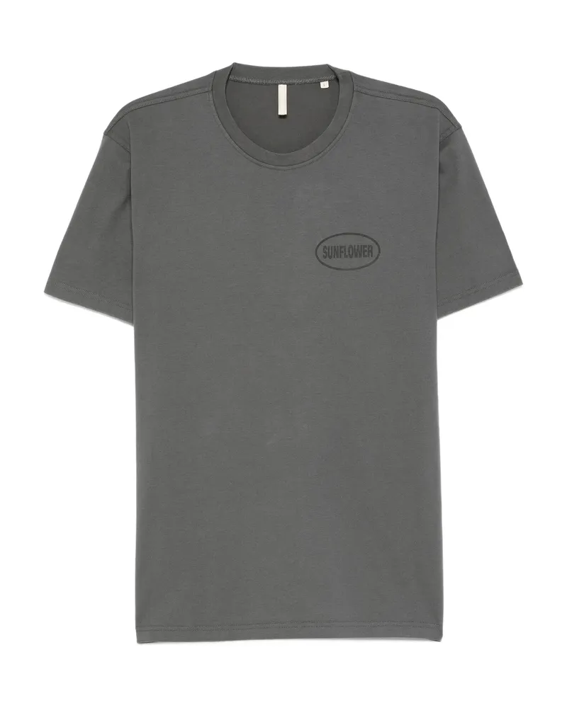 Sunflower Oval-logo Cotton T-shirt Grey