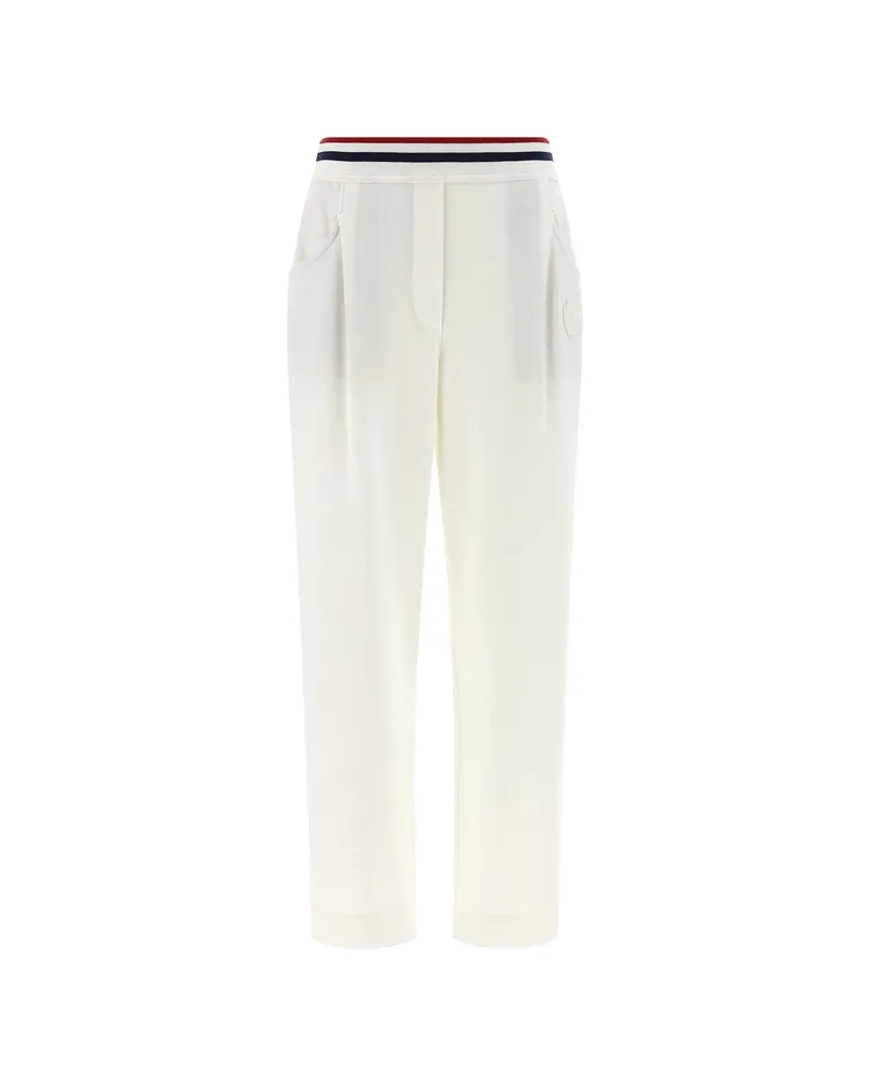 Brunello Cucinelli Tricolour Elastic Band Joggers White