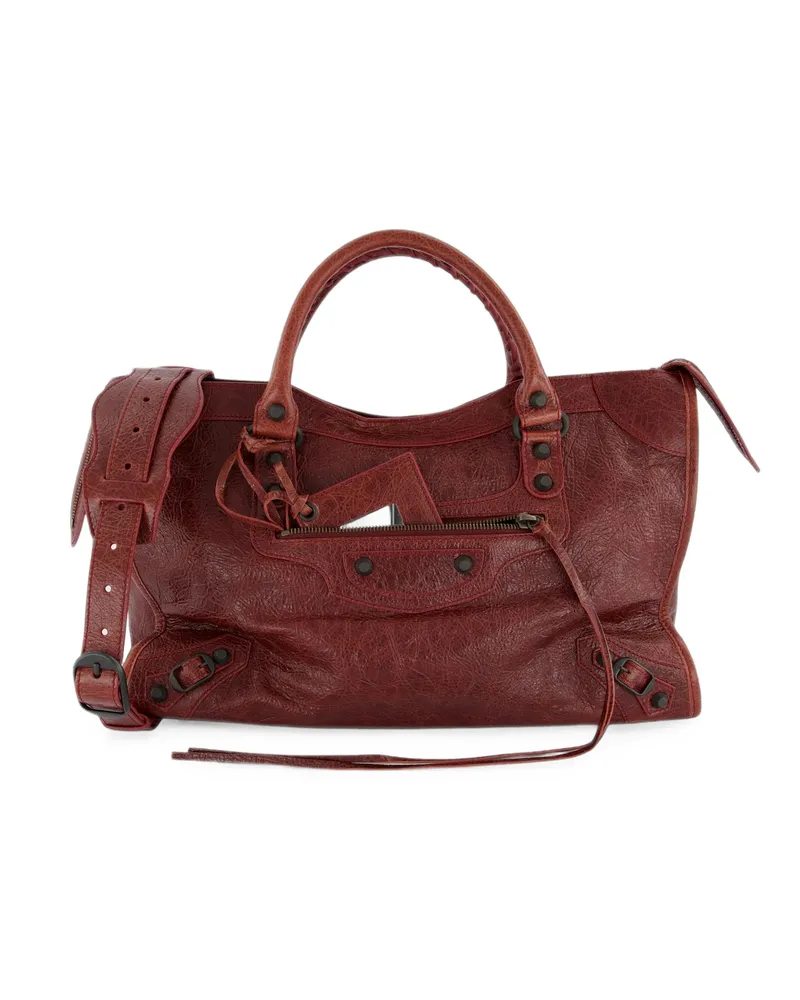 Balenciaga Le City Leather Tote Bag Red