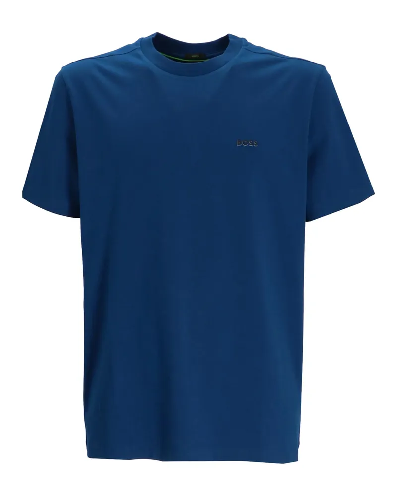 HUGO BOSS Logo-print Cotton T-shirt Blue