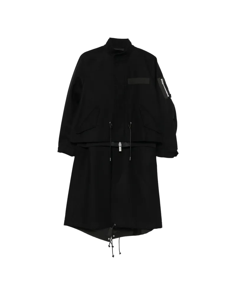 Sacai Layered-design Coat Black