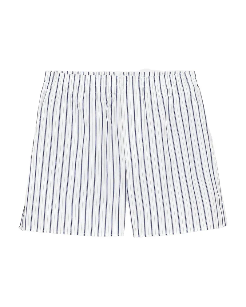 AMI Paris Striped Elasticated-waist Shorts White