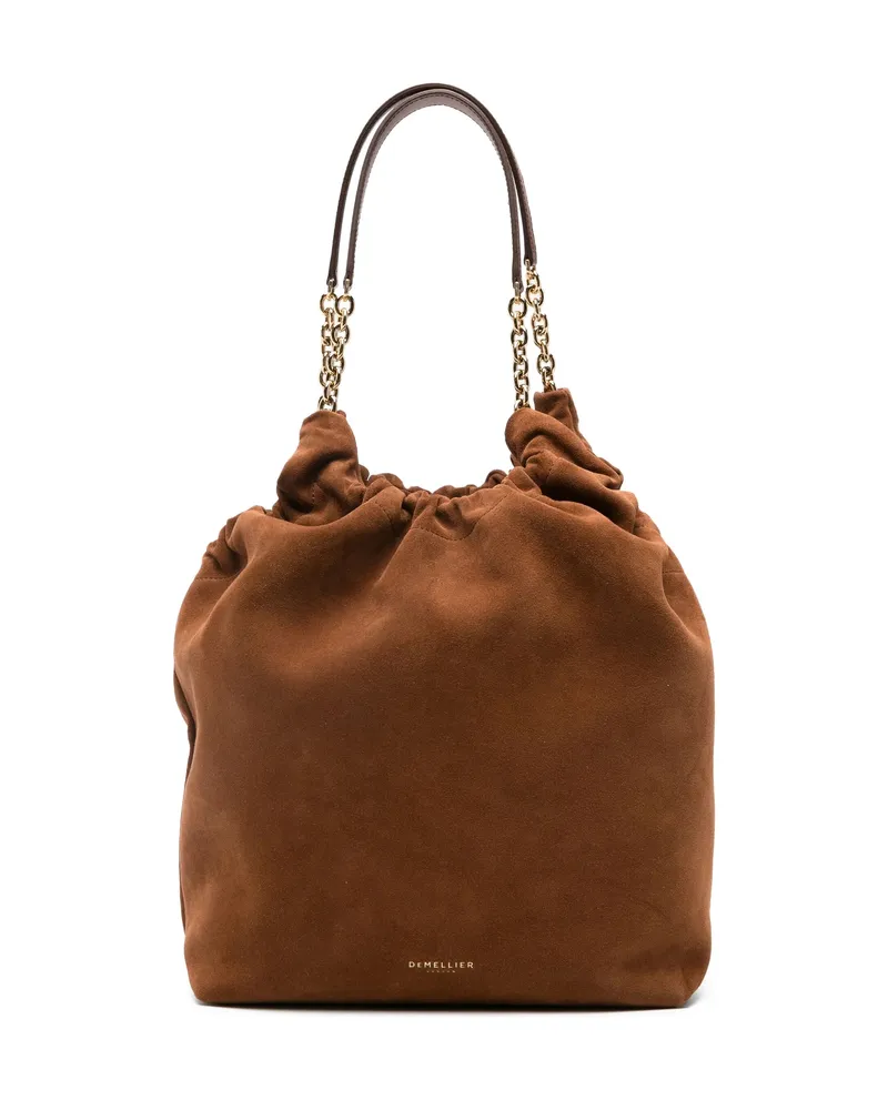 DeMELLIER Miami Suede Shoulder Bag Brown
